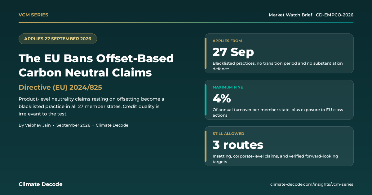 EU bans offset-based carbon neutral claims